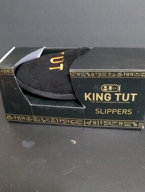 Men's Black Velvet Slippers with Gold Embroidery